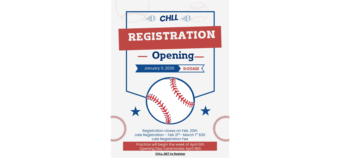 Registration Opens Jan. 11th at 9AM